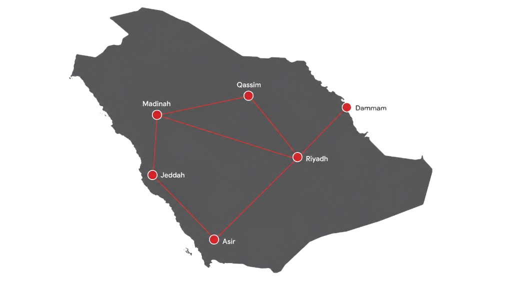 AjlatX coverage across Saudi Arabia
